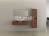 Badkamermeubel baveno | 120 cm | met zijkast | hout decor met witte waskom | incl. kranen - afbeelding 4 van  5