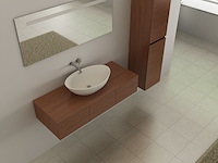 Badkamermeubel baveno | 120 cm | met zijkast | hout decor met witte waskom | incl. kranen - afbeelding 3 van  5