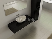 Badkamermeubel baveno | 120 cm | met zijkast | zwart met witte waskom | incl. kranen - afbeelding 3 van  3