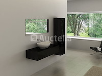 Badkamermeubel baveno | 120 cm | met zijkast | zwart met witte waskom | incl. kranen - afbeelding 2 van  3