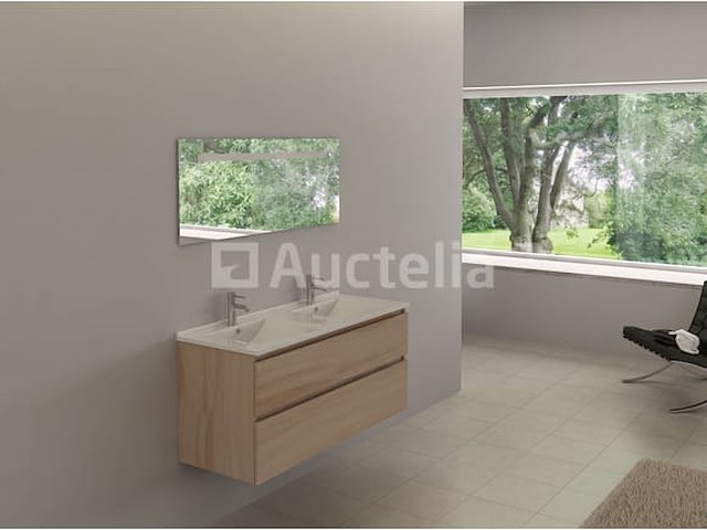 Badkamermeubel havik sky | 120 cm | witte wasbak | incl. kranen - afbeelding 1 van  1