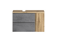 Badkamerset varese | wastafel en spiegelkast met verlichting | wotan oak/beton-design - afbeelding 1 van  7