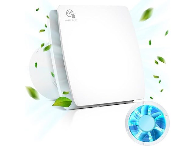 Badkamerventilator 100 mm met naloop en vochtigheidssensor - afbeelding 1 van  2