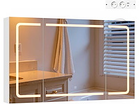 Badkamerwandkast, met led-spiegel - 100 cm - afbeelding 2 van  6