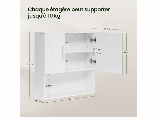 Badkamerwandkast met spiegeltoiletkast - afbeelding 4 van  6