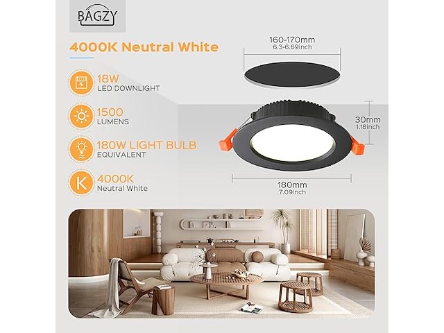 Bagzy 4x led inbouwspot - afbeelding 4 van  4