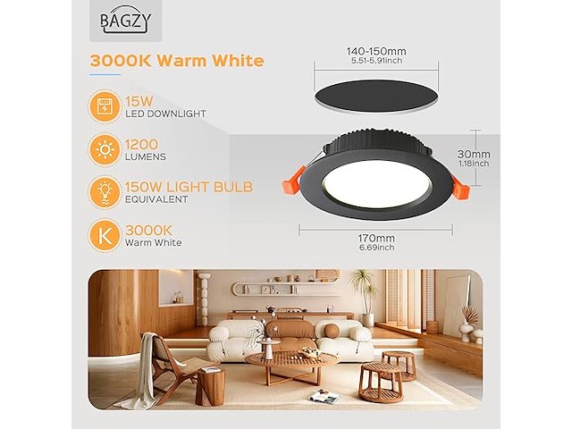 Bagzy led-inbouwspot - afbeelding 3 van  3