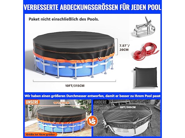 Bahaguly zwembadafdekking (rond 315 cm) - afbeelding 2 van  5