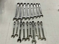 Bahco diverse maten steek- en ringsleutels (18x)