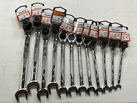 Bahco steek- en ringsleutelset met ratel 8-19mm