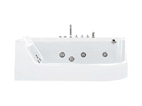 Baignoire balnéo vitrée blanche - 1 place - 263l - angle gauche (x2) - afbeelding 3 van  8