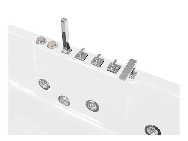 Baignoire balnéo vitrée blanche - 1 place - 263l - angle gauche (x2) - afbeelding 5 van  8