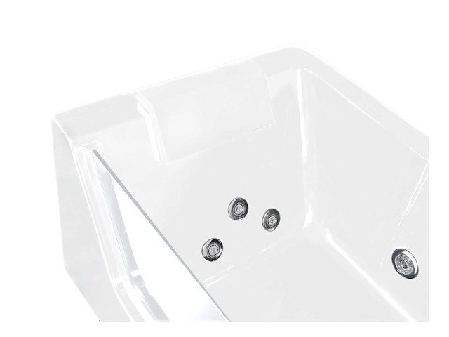 Baignoire balnéo vitrée blanche - 1 place - 263l - angle gauche (x2) - afbeelding 6 van  8