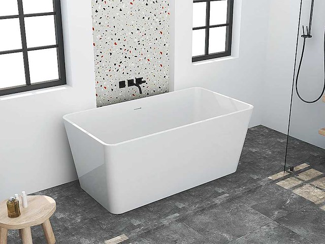 Baignoire îlot rectangulaire - 208 l - blanche - acrylique - afbeelding 2 van  8