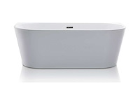 Baignoire semi îlot - 200l - 149,5 x 75 x 58 cm - blanche - acrylique - afbeelding 2 van  7