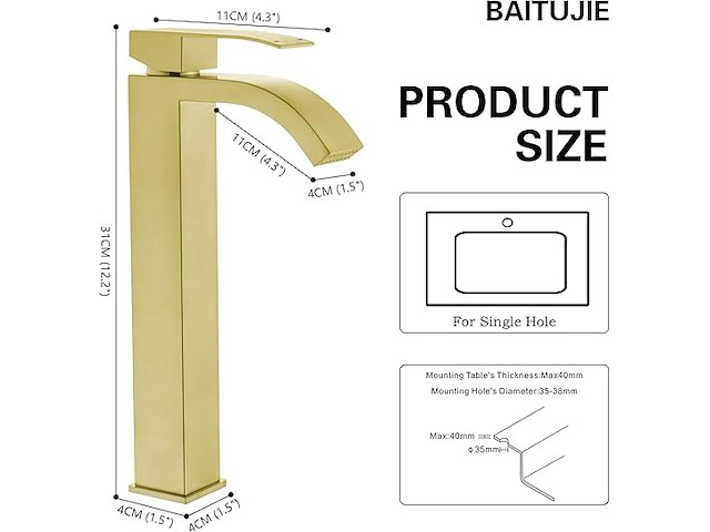 Baitujie hoge wastafelmengkraan - afbeelding 2 van  5