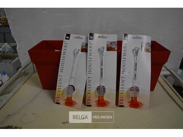 Bak met 9 honinglepels - afbeelding 1 van  2