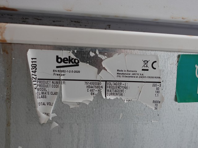 Bakdiepvriezer beko + inhoud - afbeelding 4 van  4