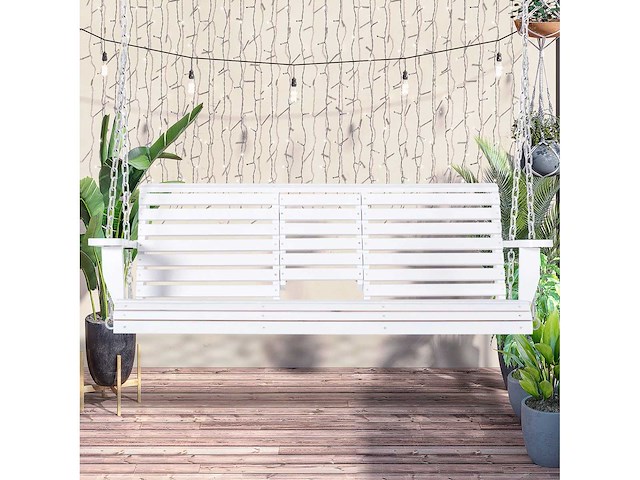 Balancelle de porche 3 places en bois, banc - afbeelding 2 van  8