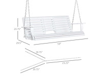 Balancelle de porche 3 places en bois, banc - afbeelding 4 van  8
