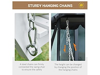 Balancelle de porche 3 places en bois, banc - afbeelding 7 van  8