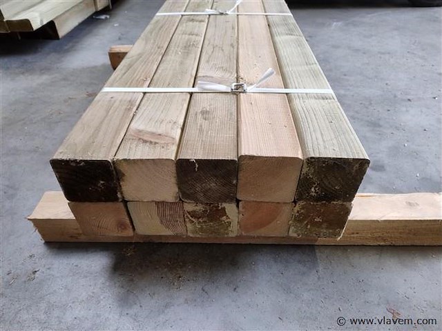 Balk geimpregneerd 9x9x100 cm 10 stuks - afbeelding 1 van  2