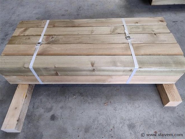 Balk geimpregneerd 9x9x100 cm 10 stuks - afbeelding 2 van  2