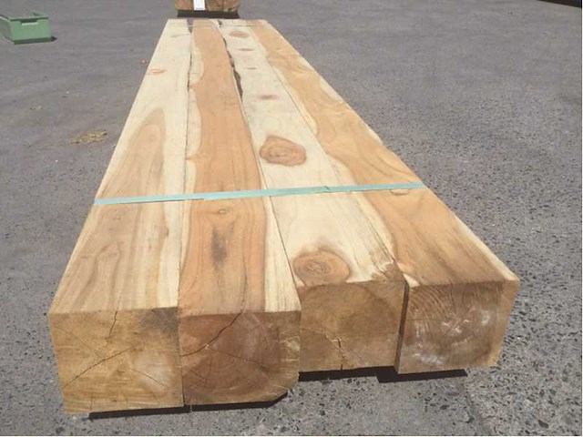 Balk teakhout 2340 x 80 x 80 mm (4x) - afbeelding 7 van  8