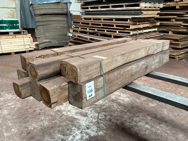 Balken in teak hout (10x) - afbeelding 3 van  6