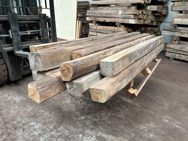 Balken in teak hout (12x) - afbeelding 4 van  5