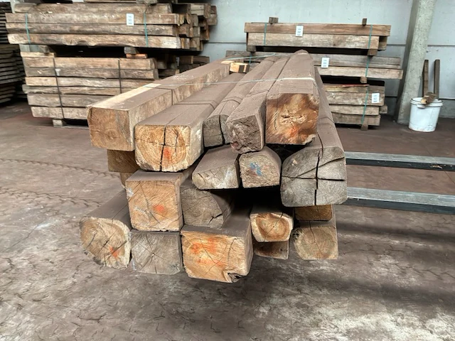 Balken in teak hout (19x) - afbeelding 2 van  6