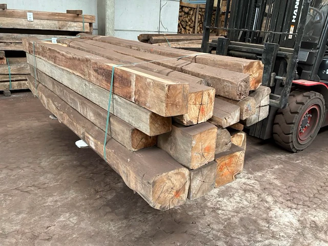 Balken in teak hout (19x) - afbeelding 3 van  6