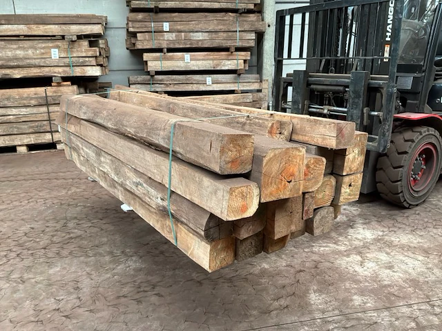 Balken in teak hout (19x) - afbeelding 3 van  5