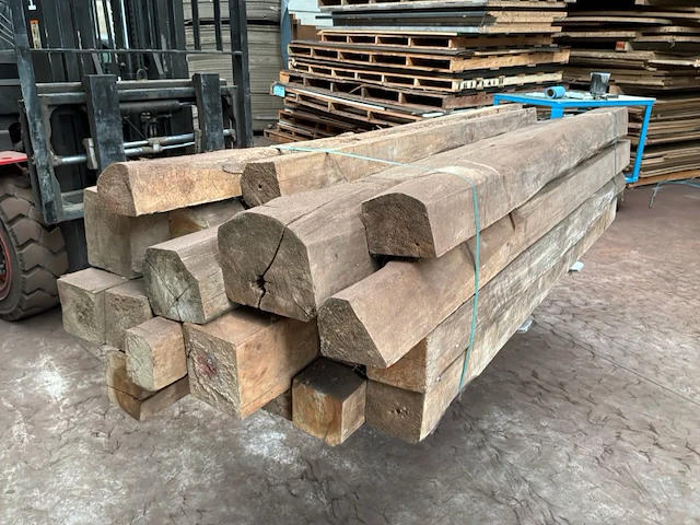 Balken in teak hout (19x) - afbeelding 4 van  5