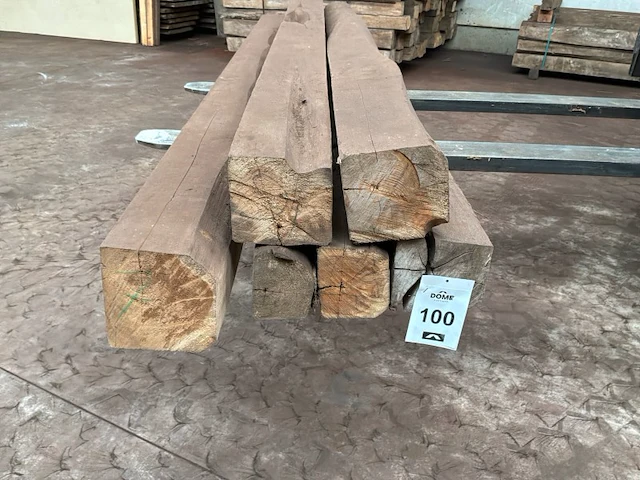 Balken in teak hout (6x) - afbeelding 2 van  5