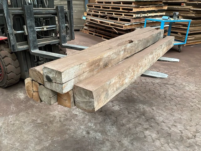 Balken in teak hout (6x) - afbeelding 4 van  5