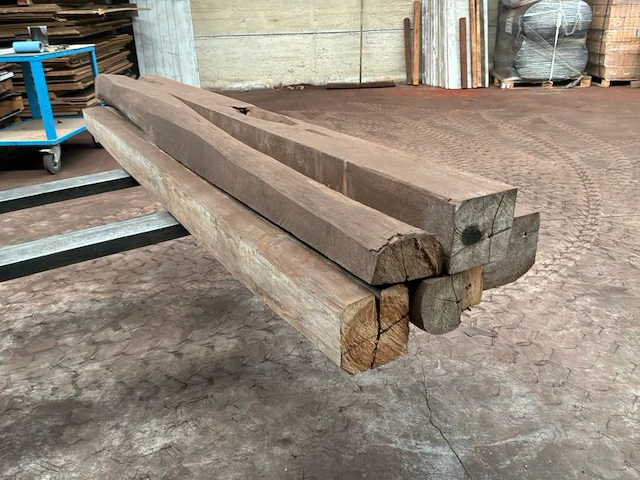 Balken in teak hout (6x) - afbeelding 5 van  5