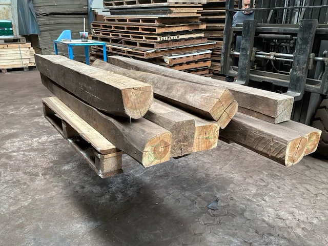 Balken in teak hout (8x) - afbeelding 4 van  5