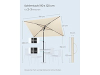 Balkonparasol, 190 x 120 cm - afbeelding 4 van  4