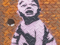 Bambi (ca. 1982), 'top fashion accessory', stencilled acrylic spray on metal 48 x 40 cm. (18.89 x 15 3/4 in.)