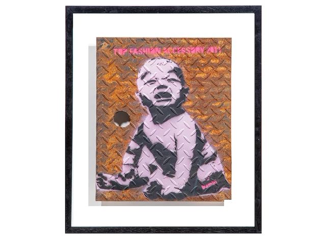 Bambi (ca. 1982), 'top fashion accessory', stencilled acrylic spray on metal 48 x 40 cm. (18.89 x 15 3/4 in.) - afbeelding 2 van  6