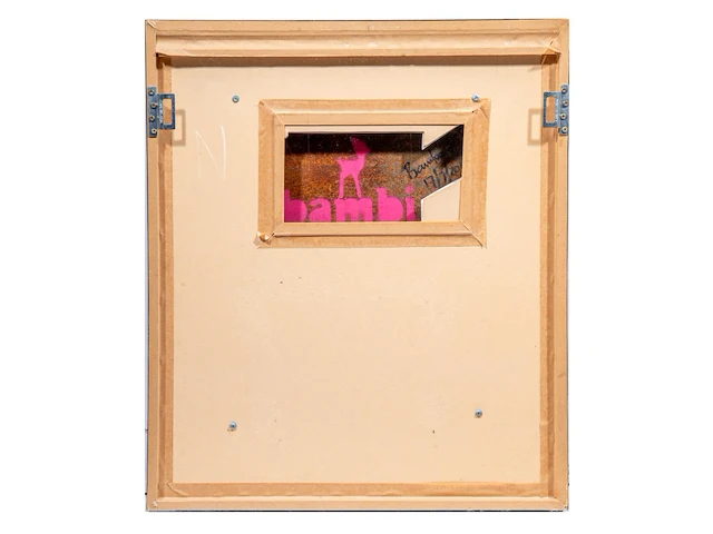 Bambi (ca. 1982), 'top fashion accessory', stencilled acrylic spray on metal 48 x 40 cm. (18.89 x 15 3/4 in.) - afbeelding 3 van  6