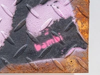 Bambi (ca. 1982), 'top fashion accessory', stencilled acrylic spray on metal 48 x 40 cm. (18.89 x 15 3/4 in.) - afbeelding 4 van  6