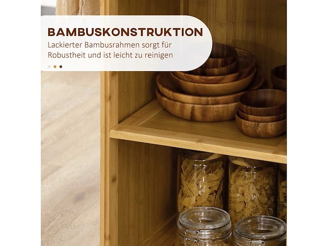 Bamboe keukenkar, multifunctionele kar - afbeelding 3 van  3