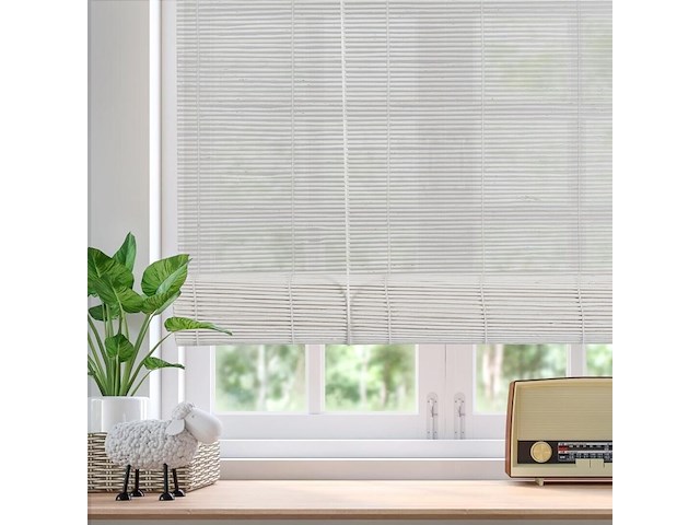 Bamboe rolgordijn 90x220cm wit - afbeelding 2 van  4