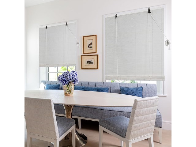 Bamboe rolgordijn 90x220cm wit - afbeelding 1 van  4