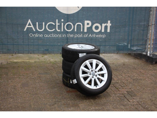 Banden bridgestone 195/55r16 91v met velg audi 4 stuks (marge) - afbeelding 1 van  1