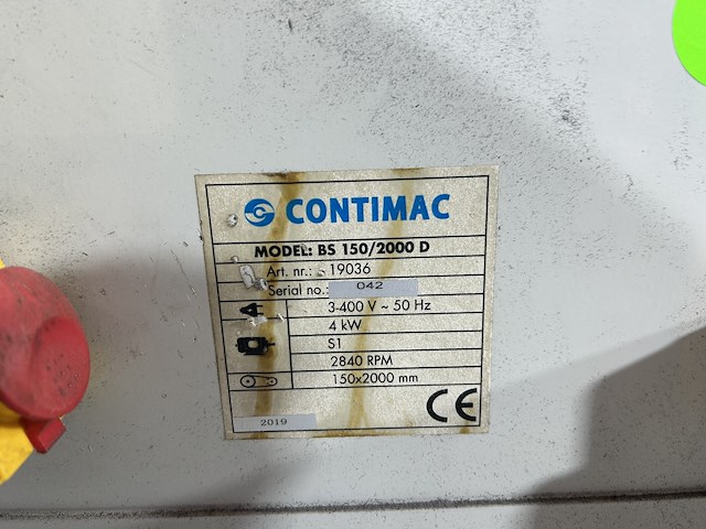 Bandschuurmachine contimac bs 150/2000d - afbeelding 3 van  6