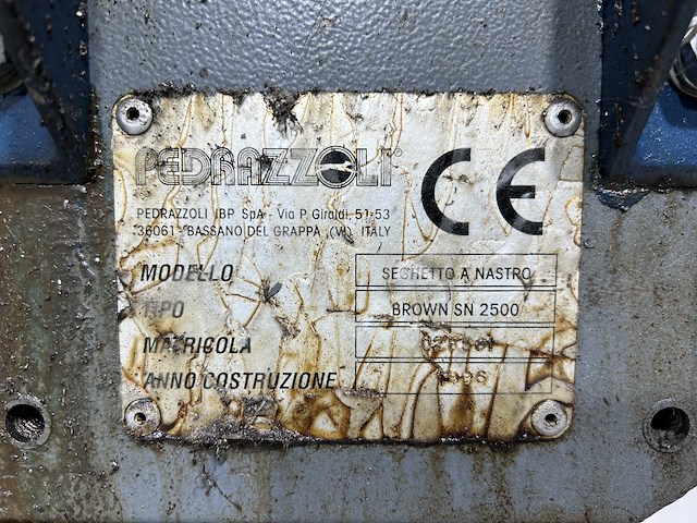 Bandzaagmachine voor metaal pedrazolli brown sn 2500 - afbeelding 3 van  6