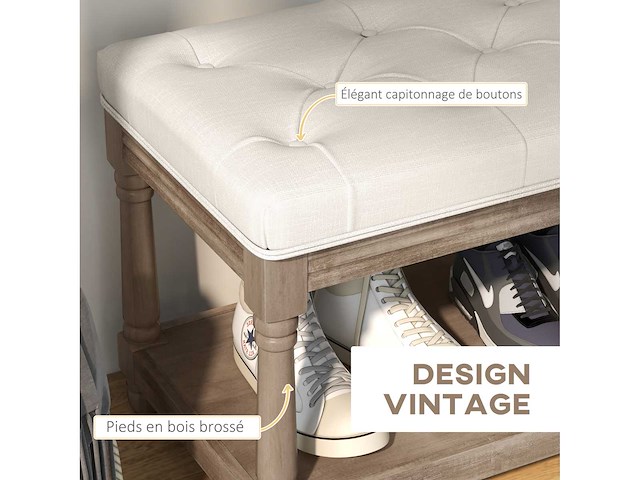 Bank, gestoffeerde bank 2 niveaus plank - afbeelding 5 van  6